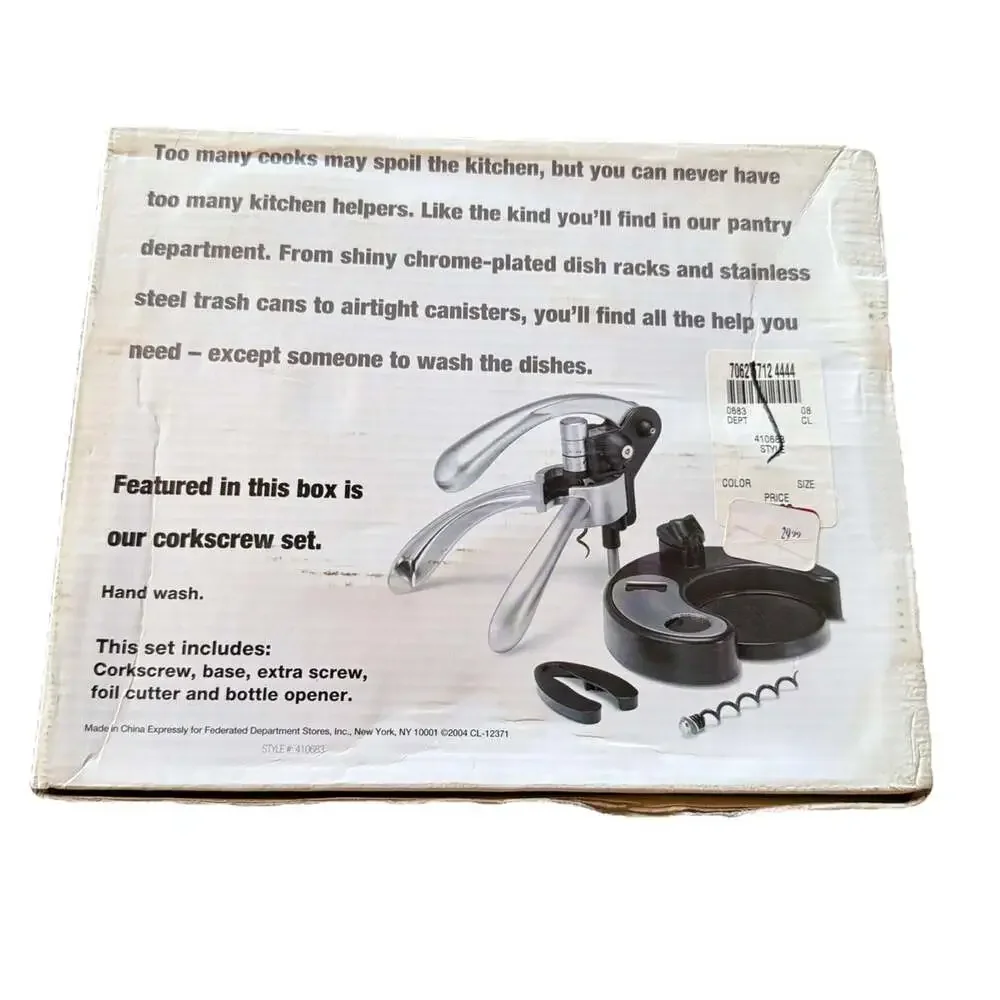 The Cellar Professional Heavy Duty Corkscrew Kit Cutter Extra Screws NIOB